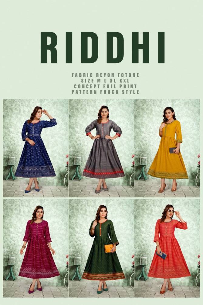 Beauty Riddhi 1 Rayon Ethnic Wear Wholesale Kurti Collection 